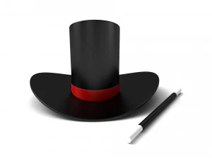 Magician Hat and Wand 3D Model