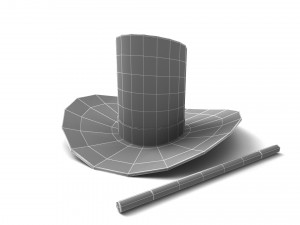 Magician Hat and Wand Modèle 3D