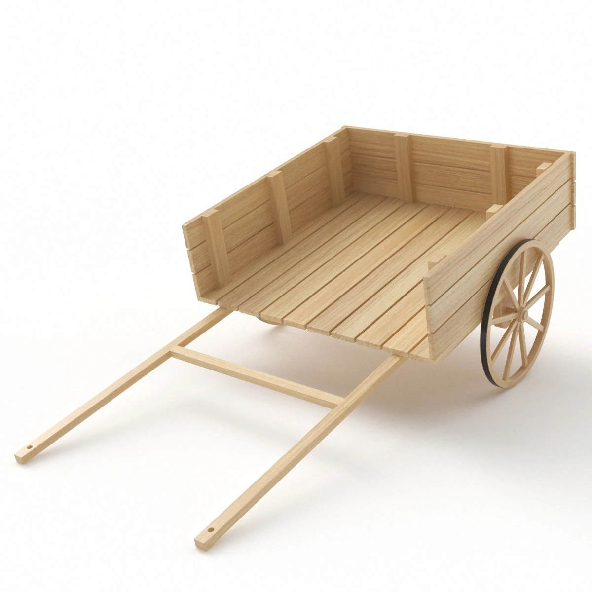 Old Wooden Cart 3D Model .c4d .max .obj .3ds .fbx .stl .blend 