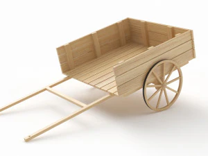 Old Wooden Cart 3D Model