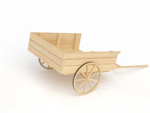 Old Wooden Cart 3D Model