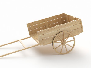Old Wooden Cart 3Dモデル