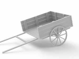 Old Wooden Cart 3D Model