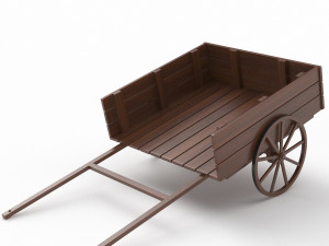 Dark Wood Old Cart Modelo 3D