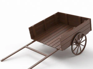 Stary w&oacute;zek z ciemnego drewna Model 3D