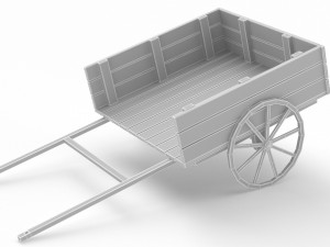Dark Wood Old Cart 3D Model