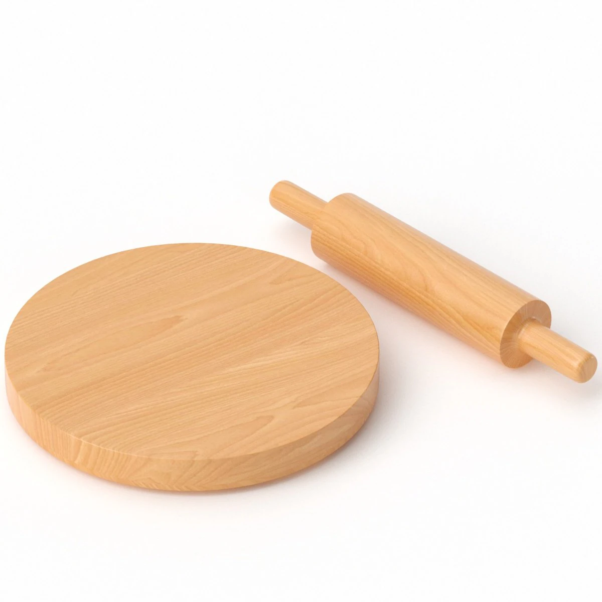 Kitchen Rolling Pin 3D Model .c4d .max .obj .3ds .fbx .stl .blend 
