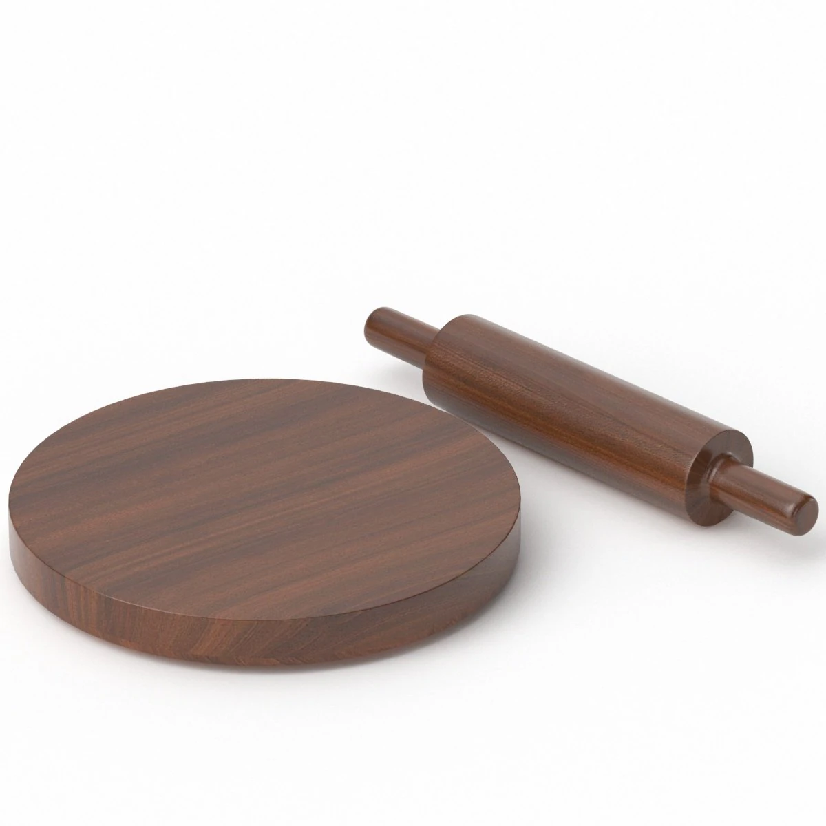 Kitchen Rolling Pin 2 3D Model .c4d .max .obj .3ds .fbx .stl .blend 
