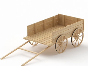 Old Wooden Cart Modelo 3D