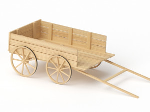 Old Wooden Cart Modelo 3D