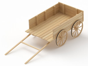 Old Wooden Cart Modelo 3D