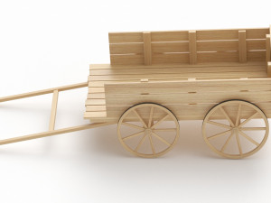 Old Wooden Cart Modelo 3D