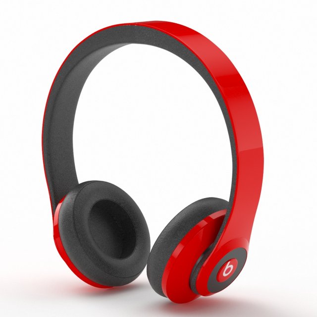 Beats Headphones red Modelo 3D .c4d .max .obj .3ds .fbx .stl .blend 