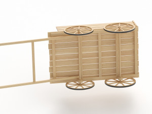 Old Wooden Carts Collection 3D Model