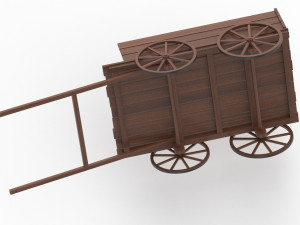 Old Wooden Carts Collection 3D Model