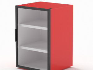 Red Mini Beverage Refrigerator 3D Model