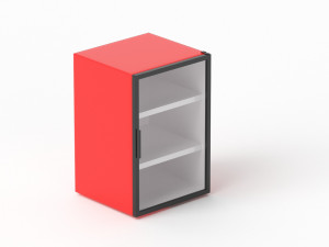 Red Mini Beverage Refrigerator 3D Model