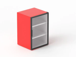 Red Mini Beverage Refrigerator 3D Model