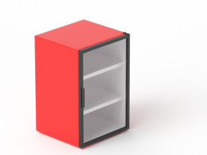 Red Mini Beverage Refrigerator 3D Model