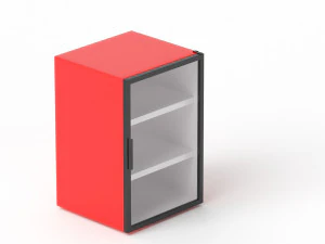 Red Mini Beverage Refrigerator 3D Model
