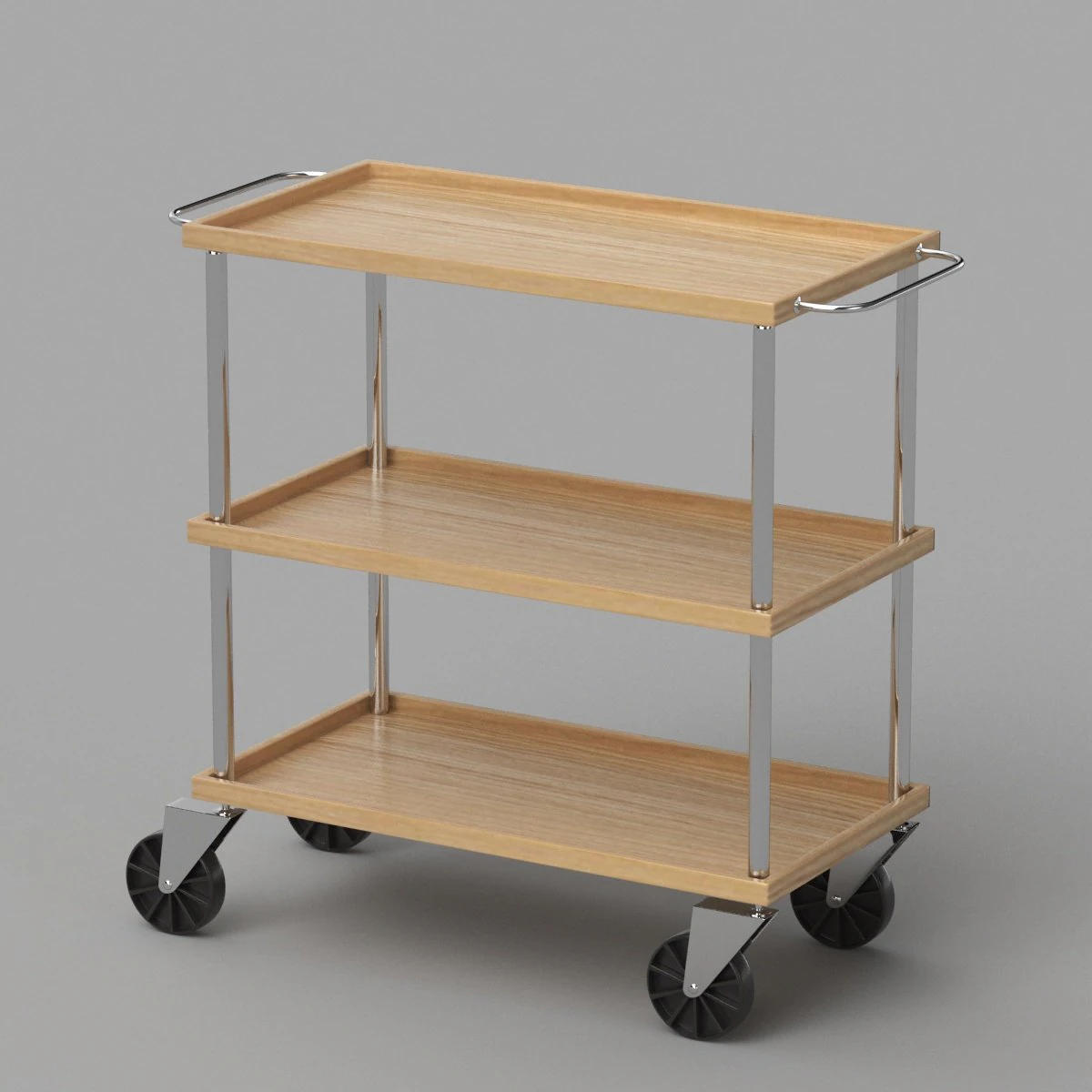 Service Trolley 3D Model .c4d .max .obj .3ds .fbx .stl .blend 