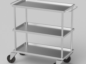 Silver Service Trolley 3D Model