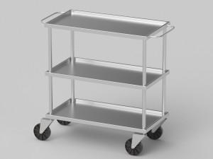 Silver Service Trolley 3D Model