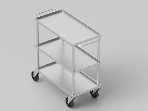 Silver Service Trolley 3D Model