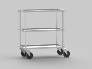 Silver Service Trolley 3D Model