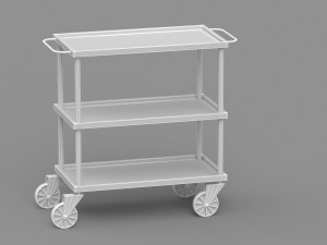 Silver Service Trolley 3D Model