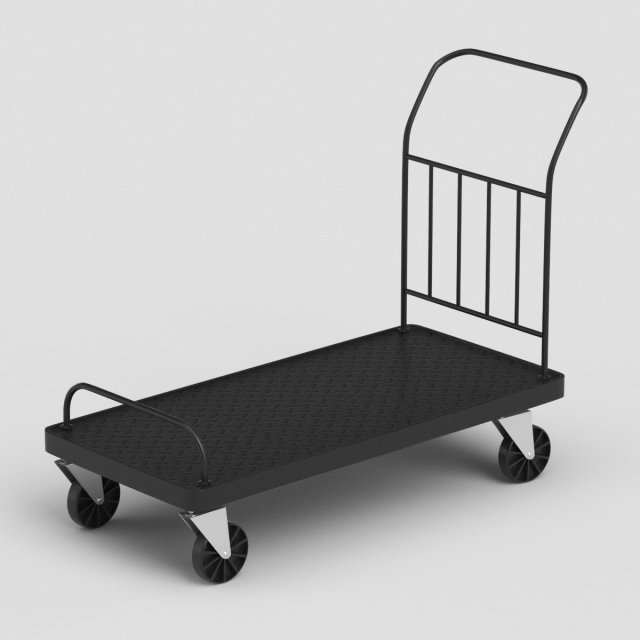 Roller Handcart 3D Model .c4d .max .obj .3ds .fbx .stl .blend
