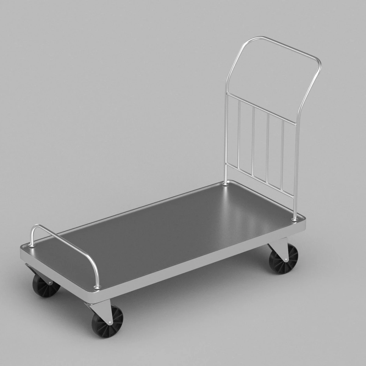 Roller Handcart 3D Model .c4d .max .obj .3ds .fbx .stl .blend 