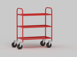 Red Service Trolley 3D Model