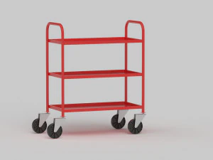 Red Service Trolley 3D Model