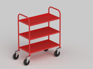 Red Service Trolley 3D Model