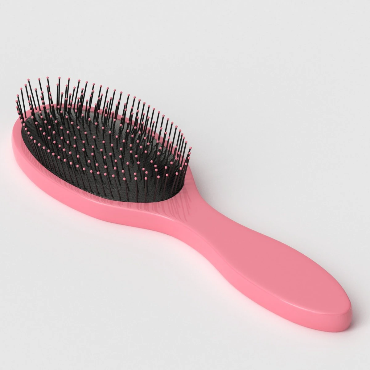 Pink Hairbrush model 3D Model .c4d .max .obj .3ds .fbx .stl .blend