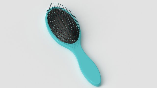 Blue Hair Brush Modelo 3D .c4d .max .obj .3ds .fbx .stl .blend 
