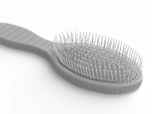 Blue Hair Brush 3D Model