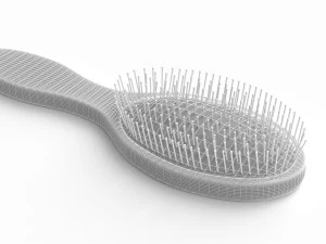 Blue Hair Brush 3D Model