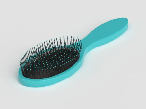 Blue Hair Brush 3D Model