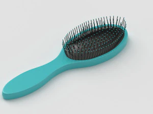 Blue Hair Brush 3D Model