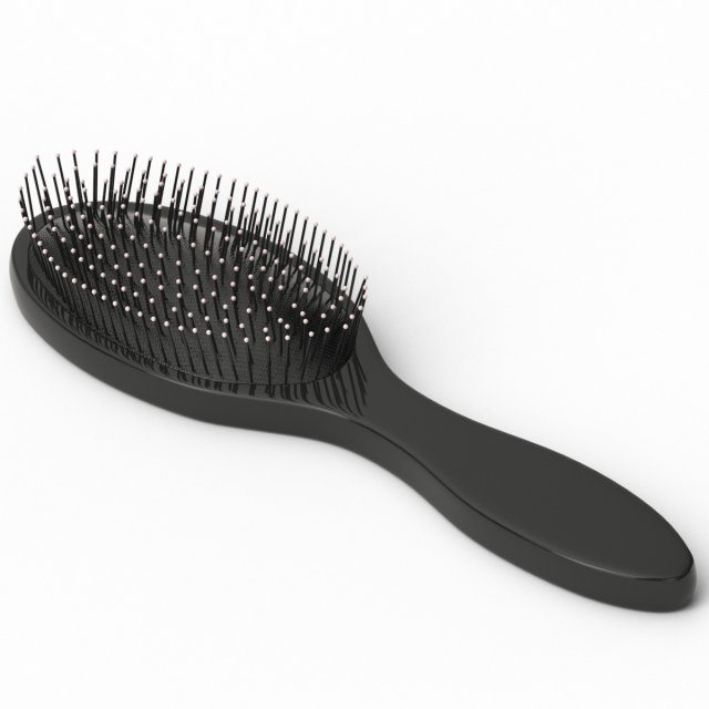 Black Hair Brush 3D Модель .c4d .max .obj .3ds .fbx .stl .blend 