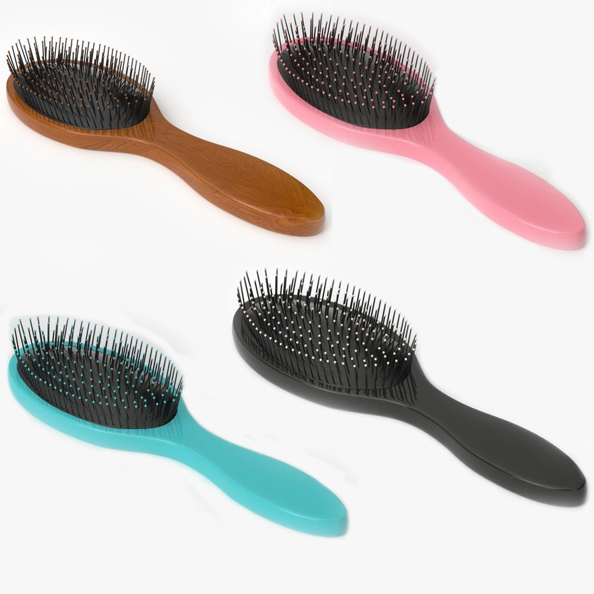 Hair Brushes Collection 3D Model .c4d .max .obj .3ds .fbx .stl .blend