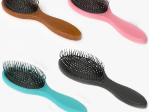 Hair Brushes Collection 3D Model