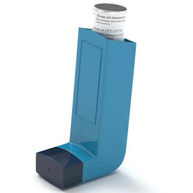 Asthma Inhaler 01 3D Модель .c4d .max .obj .3ds .fbx .stl .blend 