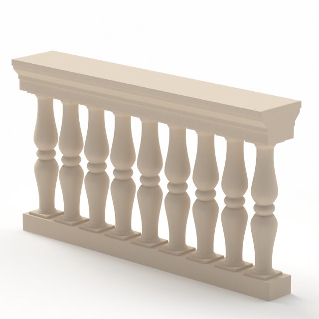 Classical Balustrade 3D 模型 .c4d .max .obj .3ds .fbx .stl .blend