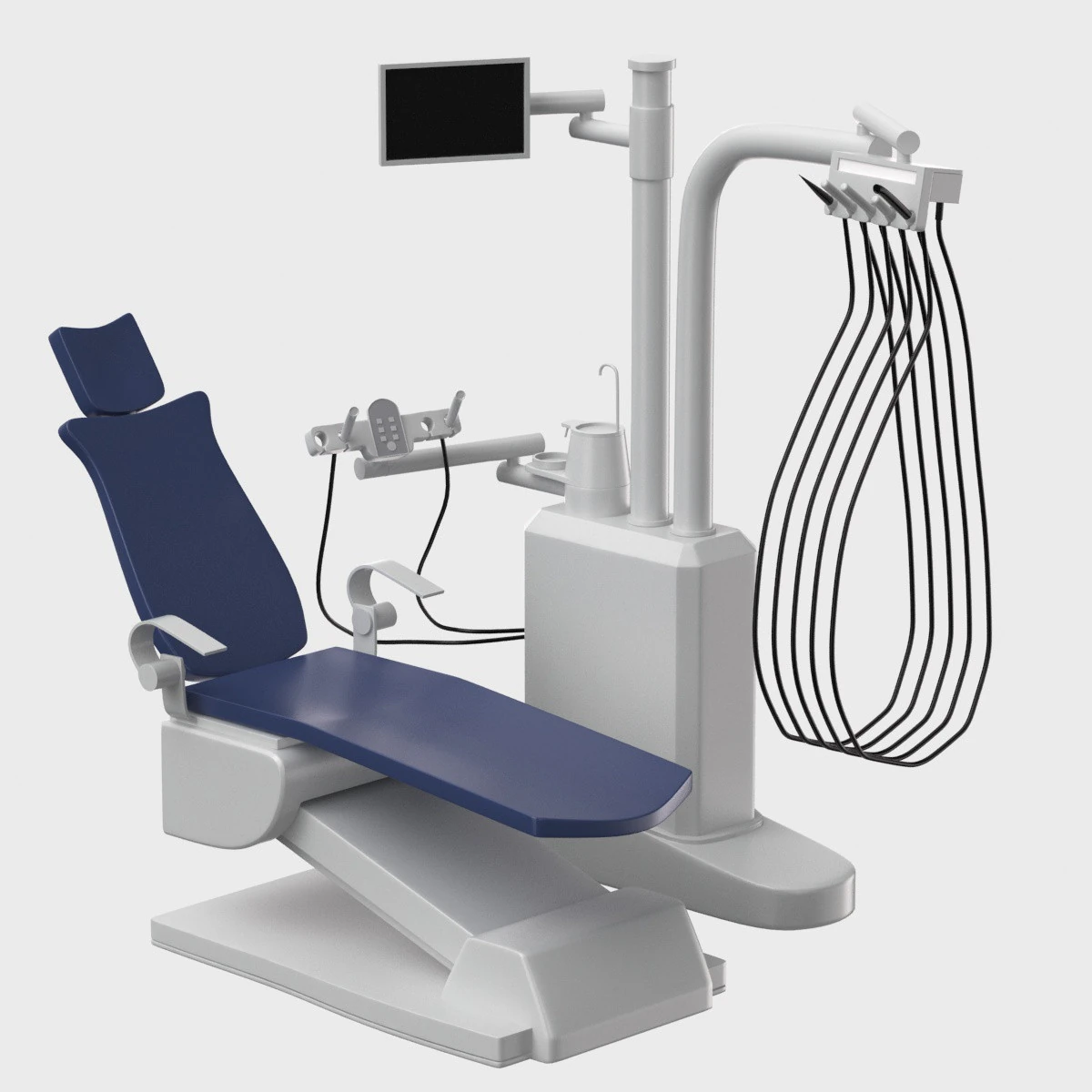 Dentist Chair 3D Model .c4d .max .obj .3ds .fbx .stl .blend 