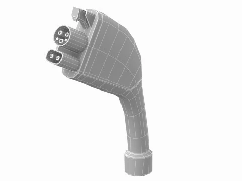 Electric Vehicle Charging Plug Socket 03 3D Model