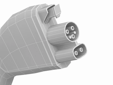 Electric Vehicle Charging Plug Socket 03 3D Model