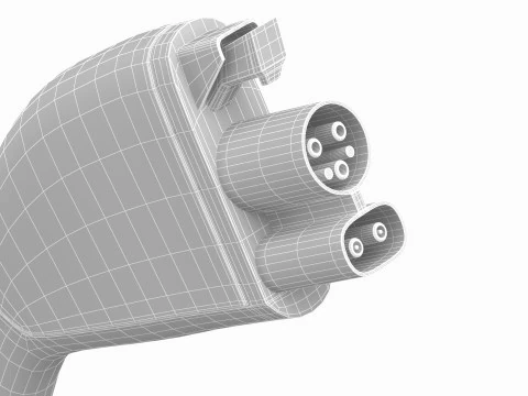Electric Vehicle Charging Plug Socket 03 3D Model
